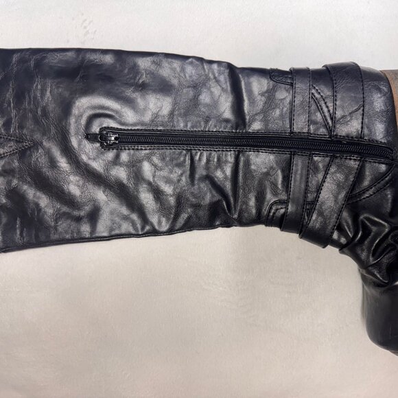 Carlos Santana Black Leather Motorcycle Boots – Size 6.5 - Picture 6 of 11